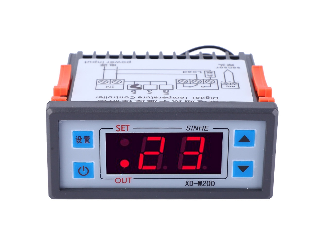 Termostato Digital Xd w200 Controle de Temperatura Ajustável com Display Lcd 24v