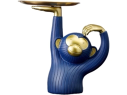 Estatua De Macaco Com Lata De Biscoitos Escultura De Resina Decoração Presente 25cm