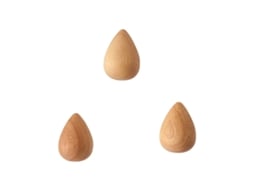 Gancho de Madeira com 3 Peças, Gancho de Parede para Roupas, Ganchos de Madeira Natural, na BRILVIBERA