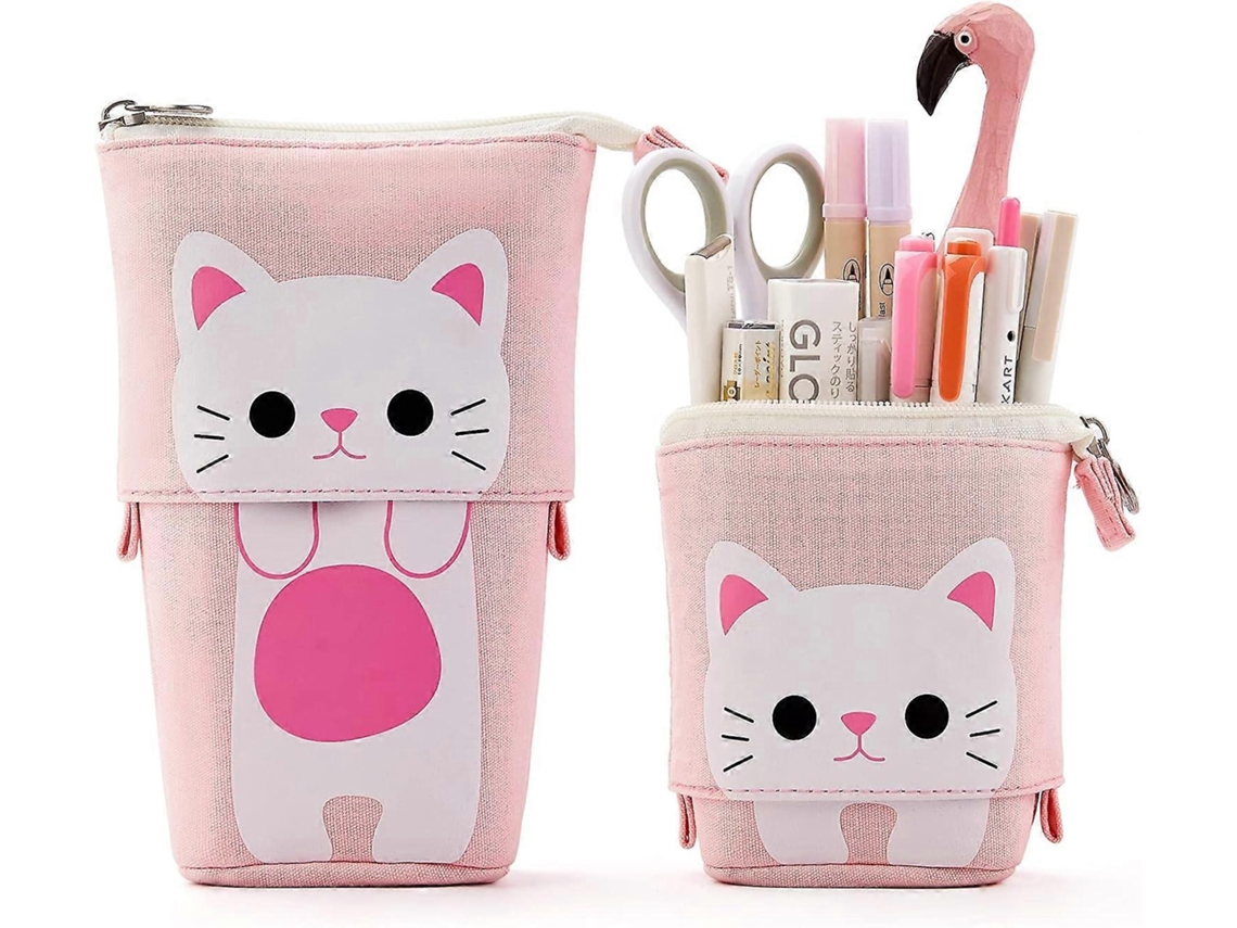 Estojo para Lápis, Portátil, com Suporte, Lona, Desenho Animado, Escolar, Escritório, Meninas, Meninos AQUAFORGE