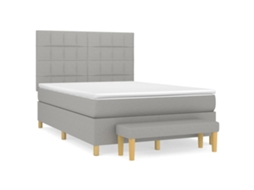 Box Spring Bed, Box Spring Beds Vidaxl Cinzeto Tecido (140 X 190 Cm)