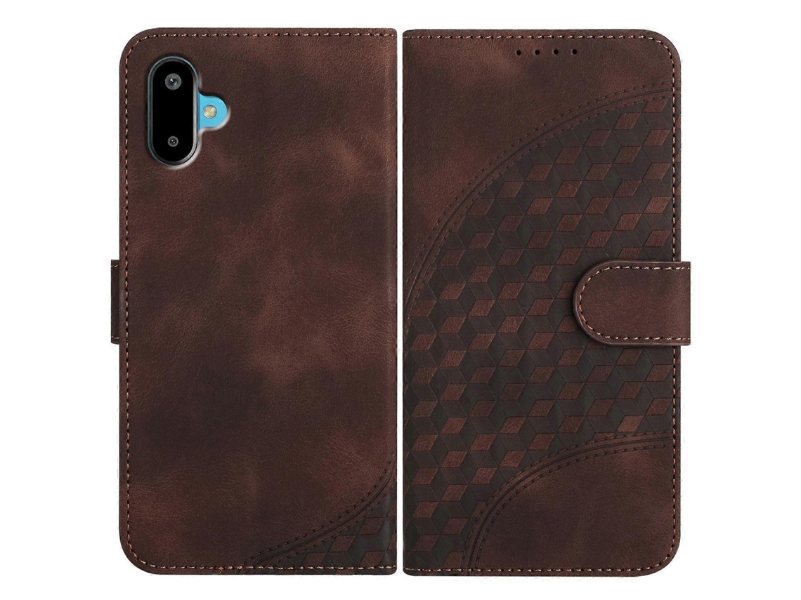 Capa De Couro Para Celular Com Estampa De Cabeça De Elefante E Cordão