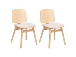 Sillas De Estilo Retro Beliani Charleston De Madera De Caucho Marrón 45x51x78