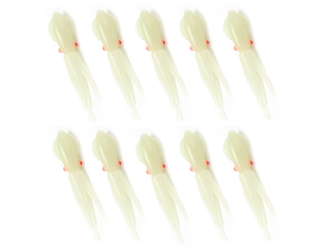 10 Iscas Lula Glow Silicone 8.5cm Duráveis