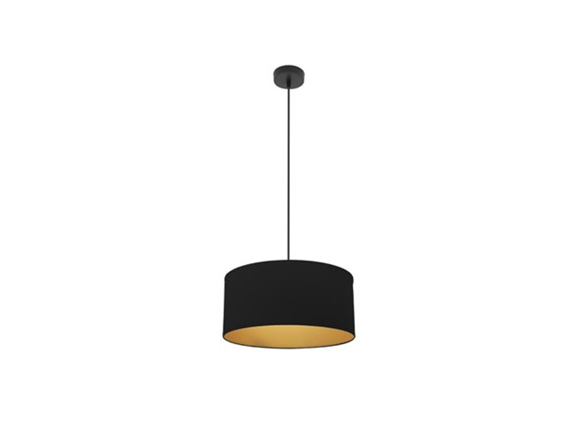 Pingente Anuska 1Xe27 Preto/Preto-Ouro Regx40X40 Cm FABRILAMP