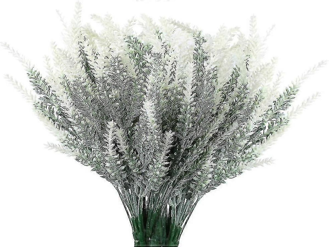 Lavanda Artificial - 12 Flores - Branco, Rosa, Plástico - Para Interiores E Casamentos | Lurelia