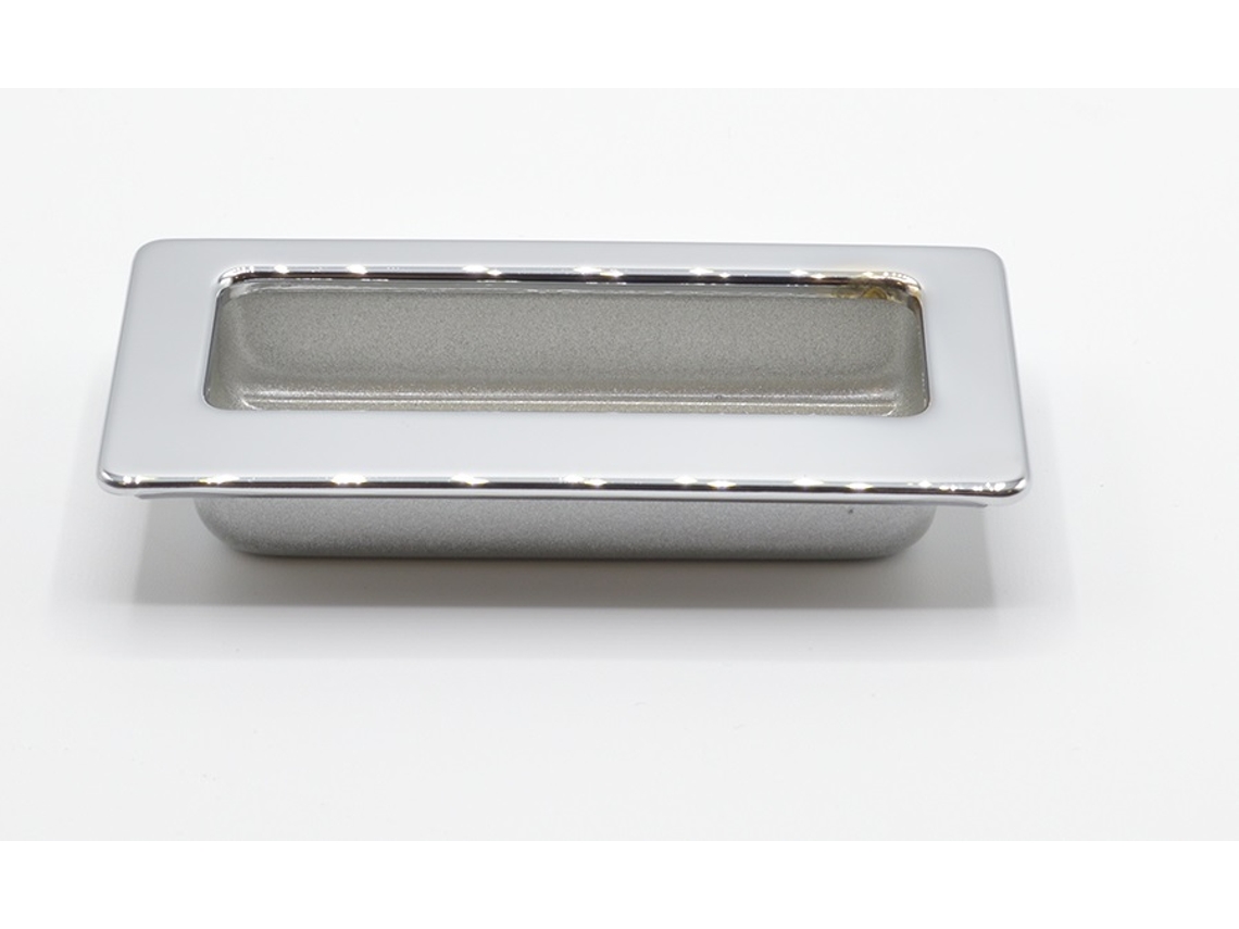 Puxador HARDWAREXCHANGE Retangular em Zamac, 80x36mm Cromado e prateado (conjunto de 5)