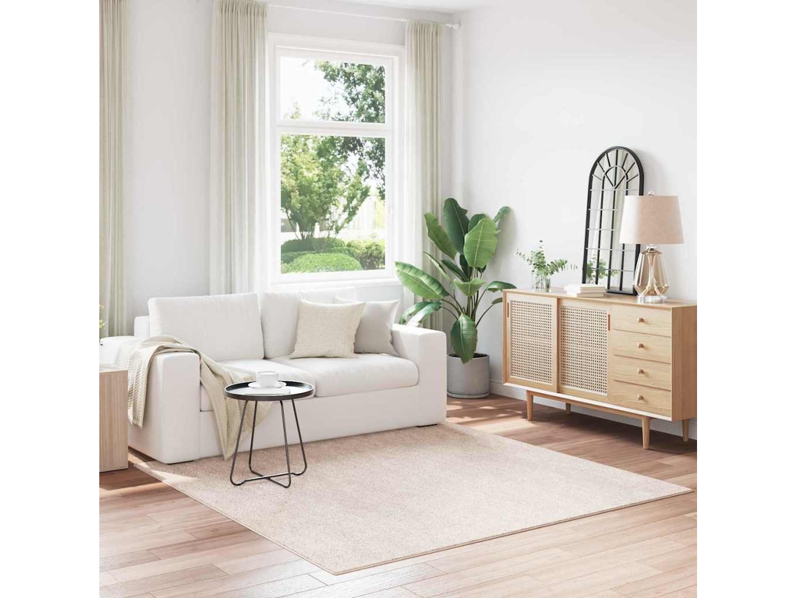 Vidaxl Tapete Shaggy Antiderrapante Creme 200 X 200 Cm Pp