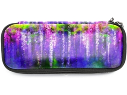Este Lápis Grande de Cor Nas Cores Roxo, Vermelho E Amarelo, Com Estampa De Flores, Aquarela E Árvores Da