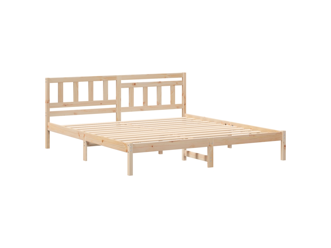 Conjunto 1 Estrado De Cama Plataforma Vidaxl Castanho Madeira De Pinho Maciça (200 X 200 Cm)
