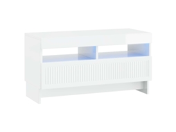 Vidaxl Gabinete De Tv Led Branco Brilhante Derivados De Madeira