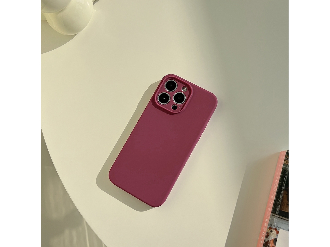 Capa Para Iphone 17 Pro Max Em Silicone Líquido Cor Ameixa, Cobertura Total.