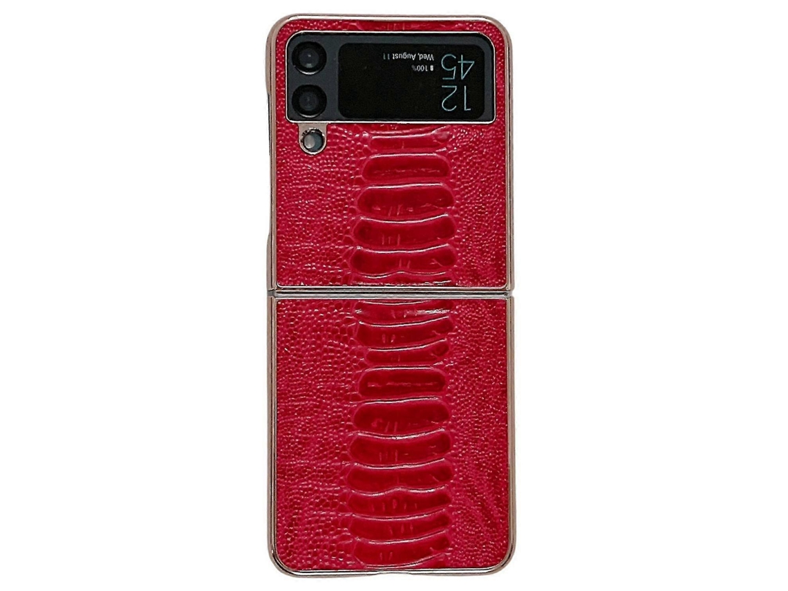 Capa Protetora Anti-queda De Couro De Crocodilo Genuíno Capa Para Samsung Galaxy Z Flip4 5g