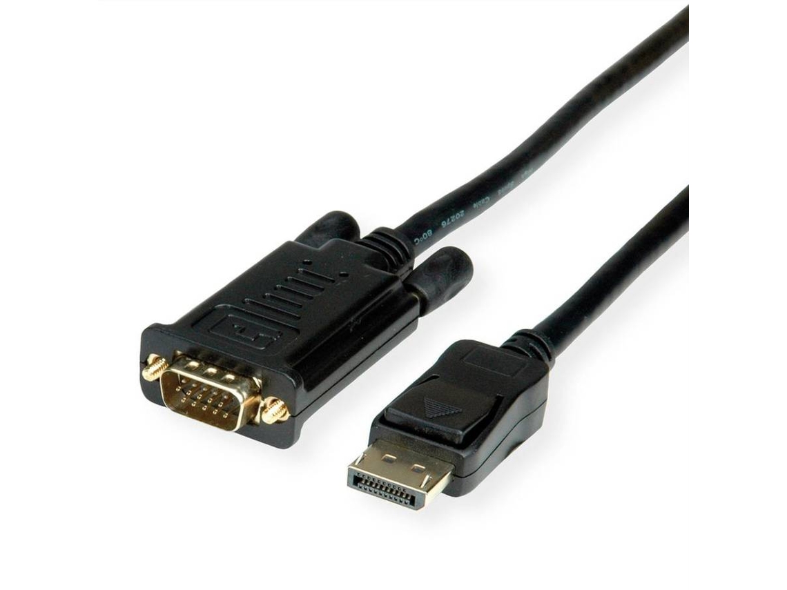 Cabo VALUE (DisplayPort e VGA - 2m - Preto)