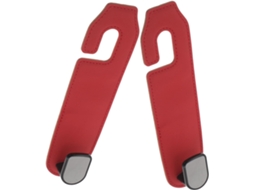 Conjunto De 2 Ganchos De Armazenamento Para Carro Em Couro Pu Vermelho, Para Pendurar No Banco Do Carro.