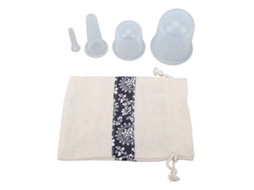 Conjunto De 4 Cups De Ventosa Facial De Silicona Transparente Con Aspiración Vacía Para Arrugas Y Líneas Finas
