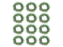Varetas de Natal Verdes em Pvc, Anéis Pequenos para Guardanapos e Velas LAXISCREED