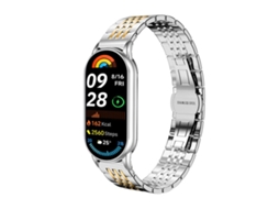 Pulseira Para Xiaomi Smart Band 10/9/8 Nfc - Aço Inoxidável - Sete Esferas (14mm)