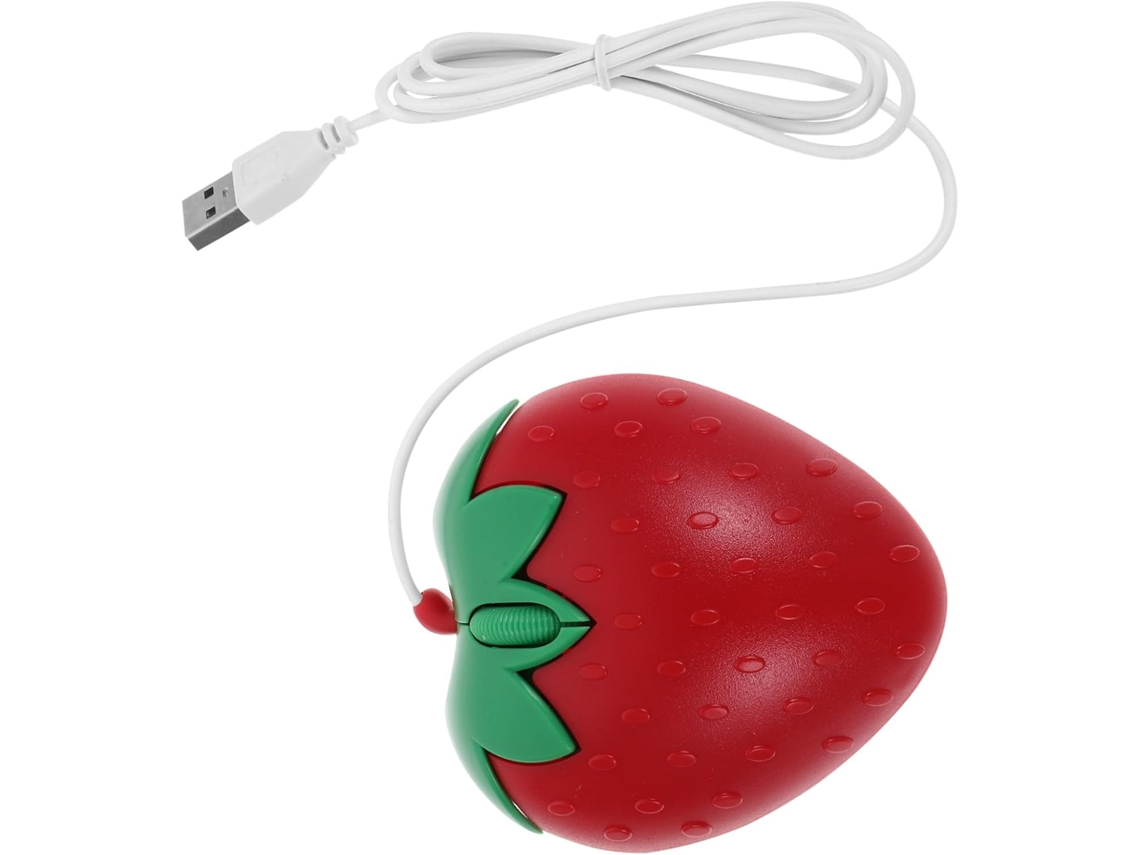 Mouse Usb De Desenho Animado Para Laptop E Escritório, Design Ergonômico Para Meninas, Tamanho Pequeno, Cor Rosa Morango Gokoco