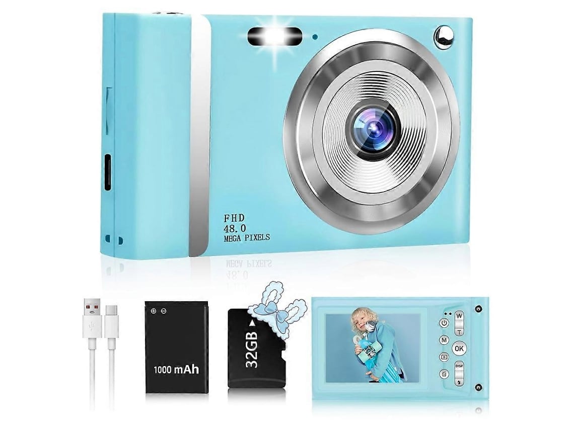 Câmara Fotográfica Digital Compacta 1080p Com Ecrã De 2,4 Polegadas E Autofoco Para Vlog