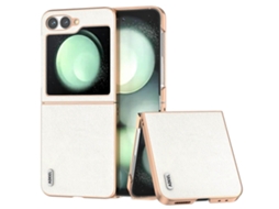 Capa De Couro Com Moldura Galvanizada Abeel Wave Para Samsung Galaxy Z Flip6