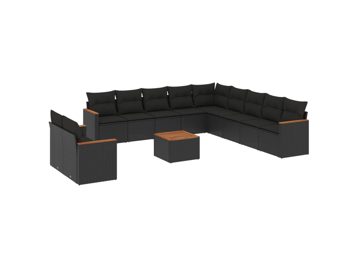 Garden Sofa Set, Garden Sofa Sets Vidaxl Preto Rattan / Vime (n/a)