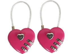Conjunto De 2 Cadeados Combinação Para Casais, Mini Cadeados Portáteis E Duráveis Em Formato De Coração Para Mochilas