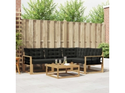 Vidaxl Conjunto De Sofás Para Exterior 5 Pcs Branco E Preto
