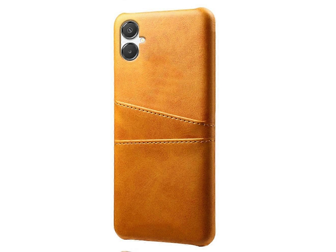 Capa Tkdaddy Para Samsung Galaxy A07 4g Com Dois Compartimentos Para Cartão, Couro Sintético Capa Rígida De Pc Laranja
