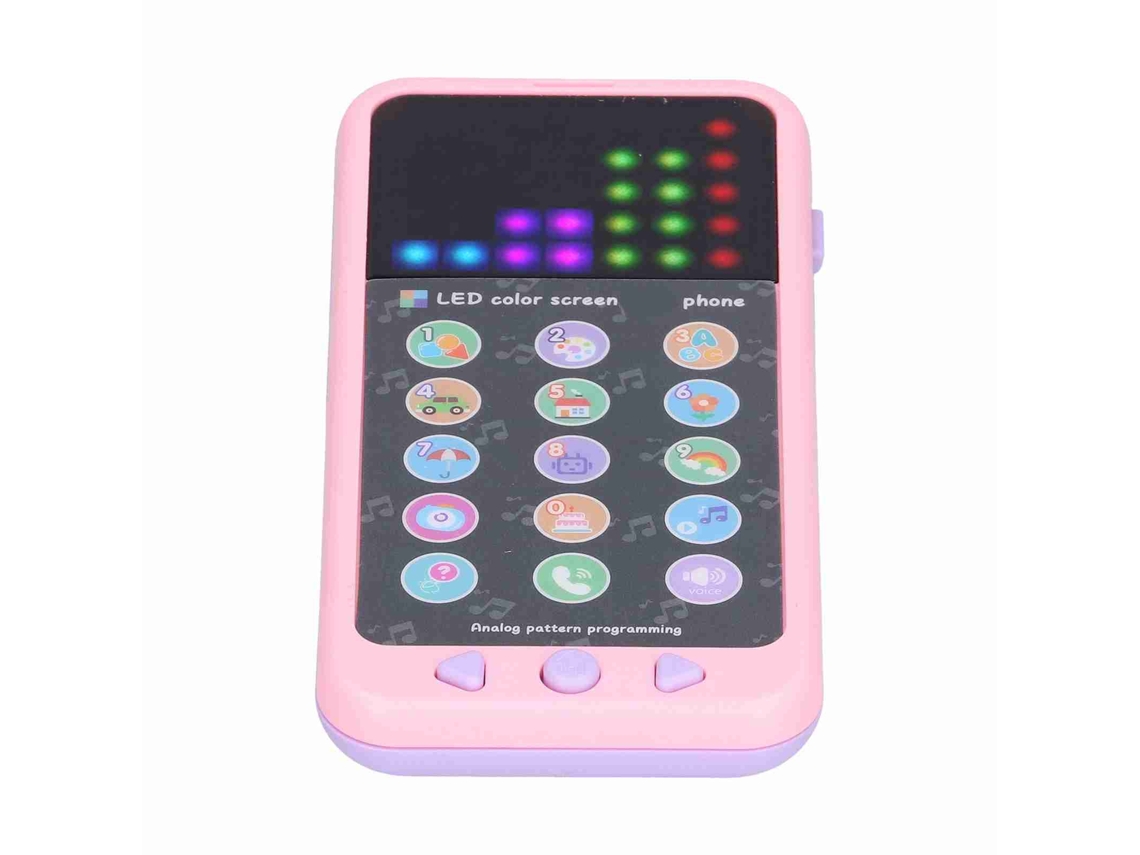 Primerox brinquedo de Telefone para Bebê com Tela Colorida Musical Educacional Infantil Rosa