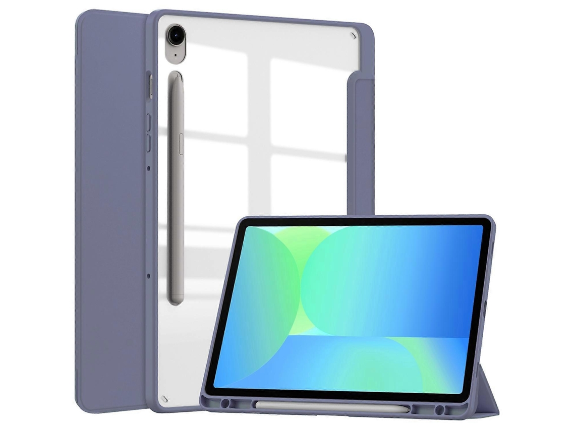 Capa De Couro Acrílico Transparente Para Samsung Galaxy Tab S10 Fe/s9 Fe Com Suporte Para Repouso/ativação Automático Slowmoose