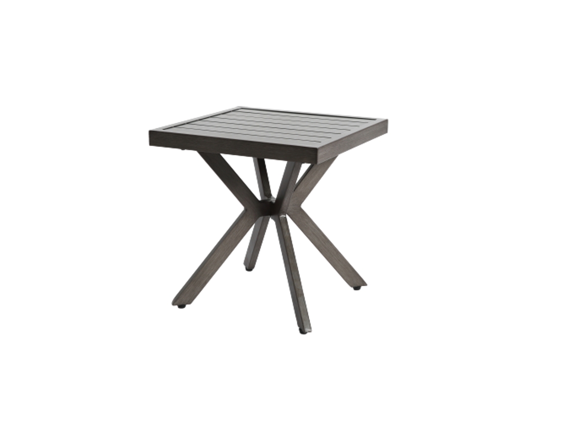 Mesa De Apoio Quadrada Em Alumínio Para Uso Exterior, Ideal Para Pátios, Quintais E Zonas De Piscina.
