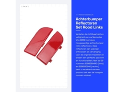 Achterbumper Reflectoren Rood - Vervangend Voor W639 2003-2015 - Melhoria Da Visibilidade - Original Part Number 6398260440/6398260540 - Segurança