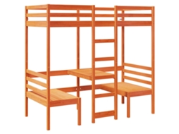 Loft Bed Frame, Loft Bed Frames Vidaxl Marrom Madeira De Pinho (80 X 200 Cm)
