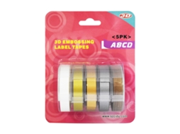 5 Rolos Fita de Etiqueta 3d Dymo 9mm*300cm Compatível com 12813/12814/1610/1540/1535/1575/17266