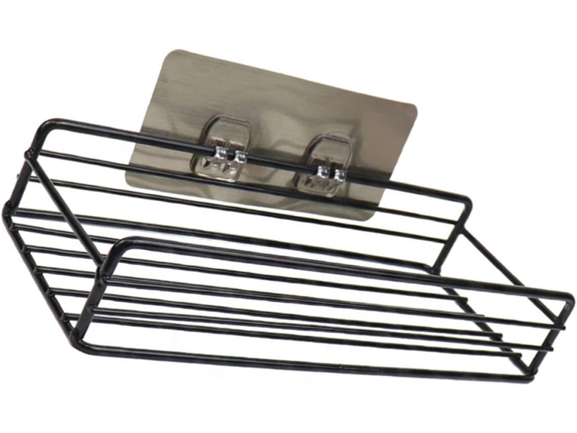 Prateleira De Ferro E Armazenamento Para Parede, Com Suporte Para Banheiro, Design Vazado De Grande Capacidade Para Casa