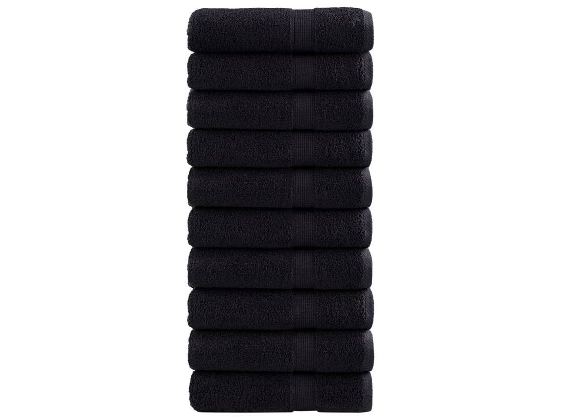 Vidaxl Toalhas De Mãos Premium Solund 10 Pcs 50x100 Cm 600 Gsm Preto
