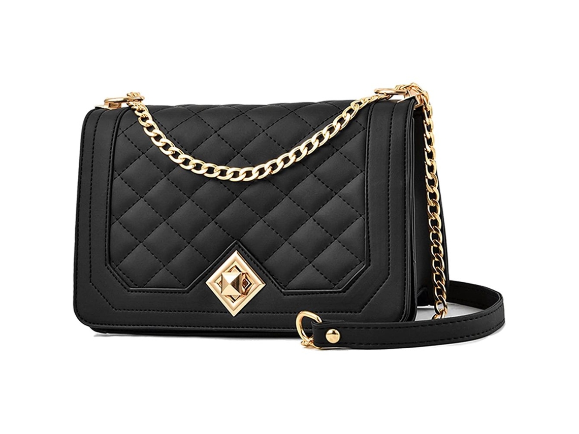 Bolsa De Ombro Para Mulher Travistar, Bolsa Transversal Pequena Com Alça De Corrente, Bolsa Em Couro, Multifuncional, Preta