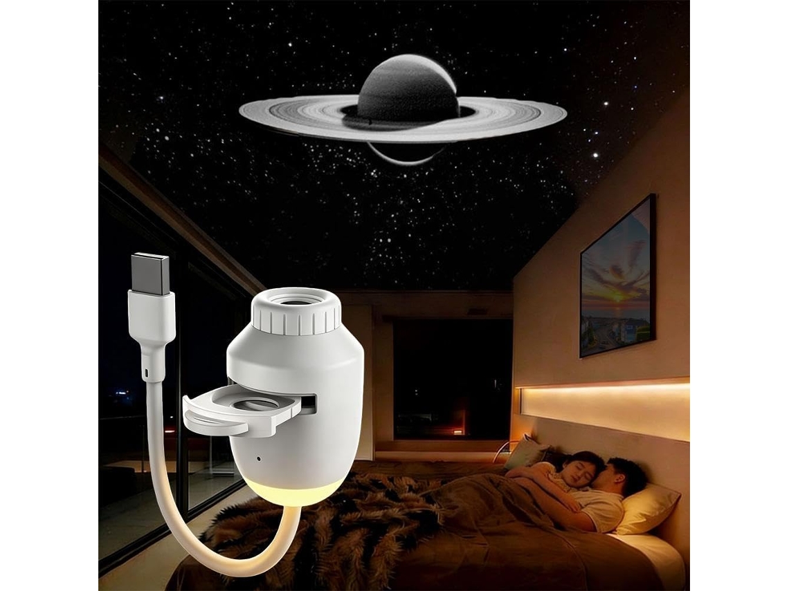 Projetor De Luz Noturna Usb Com Céu Estrelado, Galáxia Portátil 2 Em 1