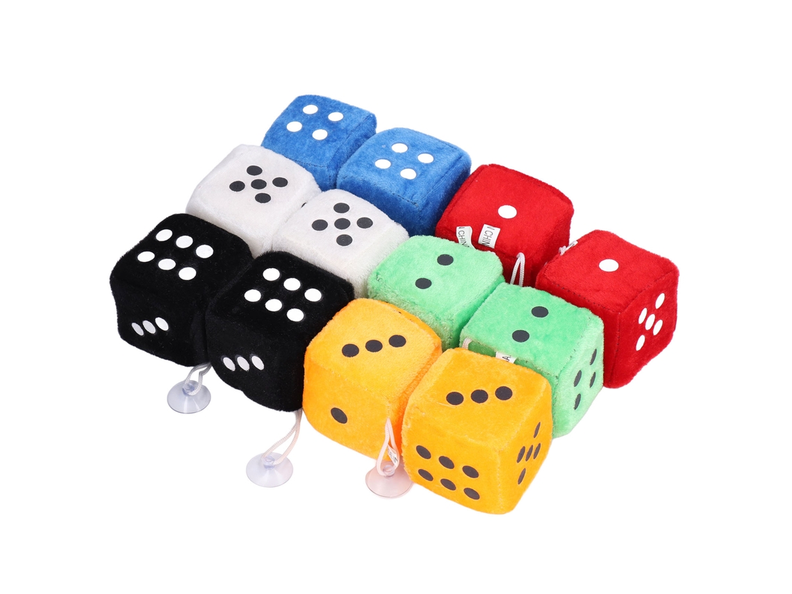 Primerox 12pcs Dados Pendurados de Pelúcia Fofa Macia Decorativos Pingente de Bolsa Moda