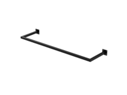 Varão De Roupa Retangular Para Parede 30X110 Cm Aço Preto ML-DESIGN