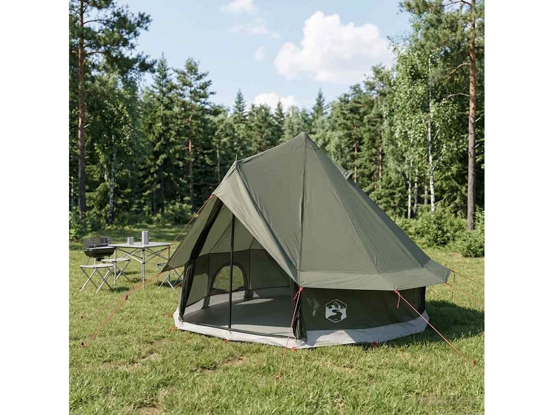 Vidaxl Barraca Tipi Verde Exército 250 X 250 Cm Poliéster E Aço