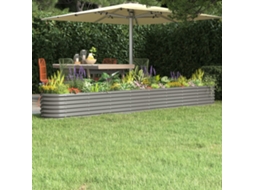 Vidaxl Canteiro Elevado Jardim 332x40x36cm Aço Galvanizado Cinzento