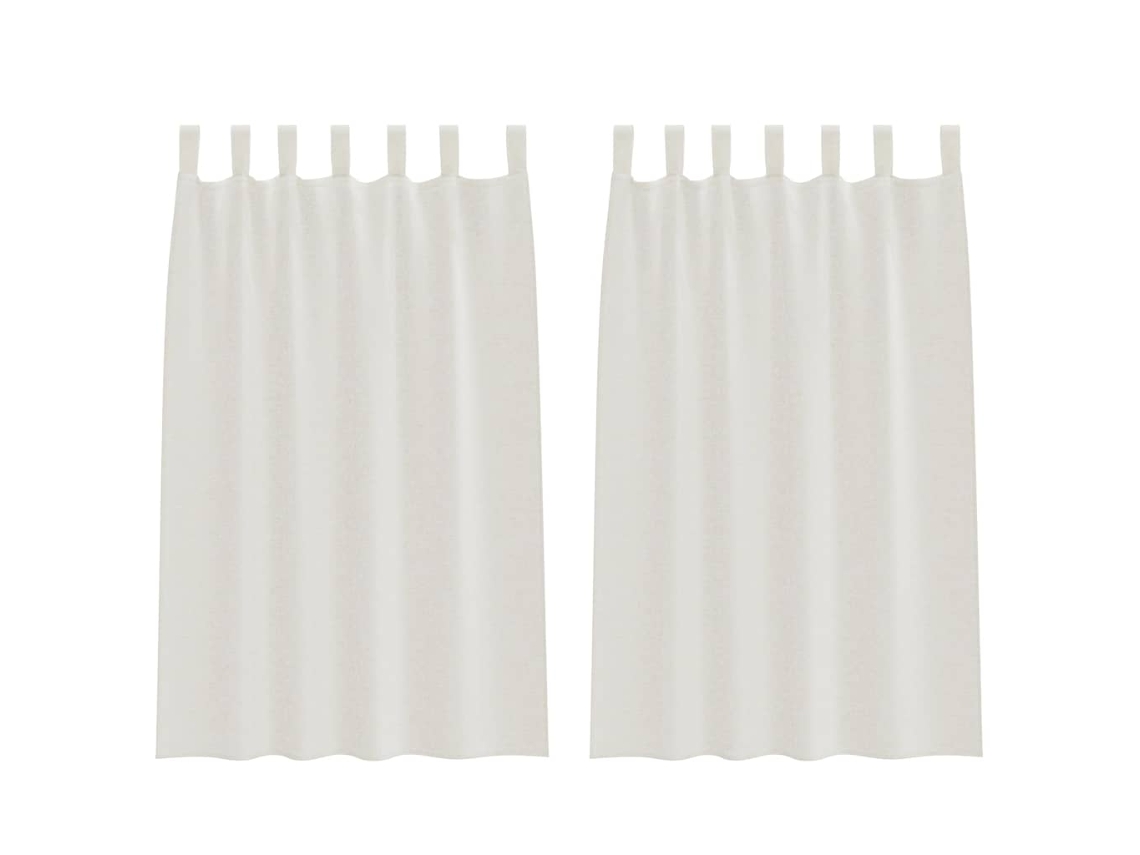 Conjunto 2 Cortina De Voile Vidaxl Creme Poliéster (175 X 140 Cm)