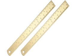 Régua De Escala Latão Dourado 2 Peças Para Desenho E Leitura