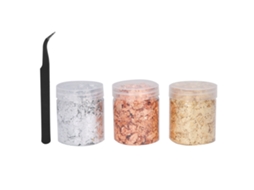 Folhas De Ouro Imitado Em Flocos, Folha De Cobre E Prata Para Unhas, Decoração Diy De Manicure (3pcs)