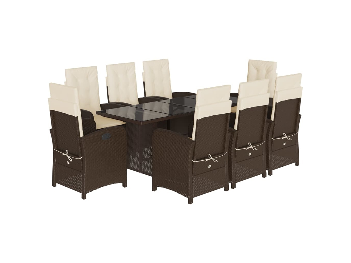 Garden Dining Set, Garden Dining Sets Vidaxl Marrom Rattan / Vime (n/a)