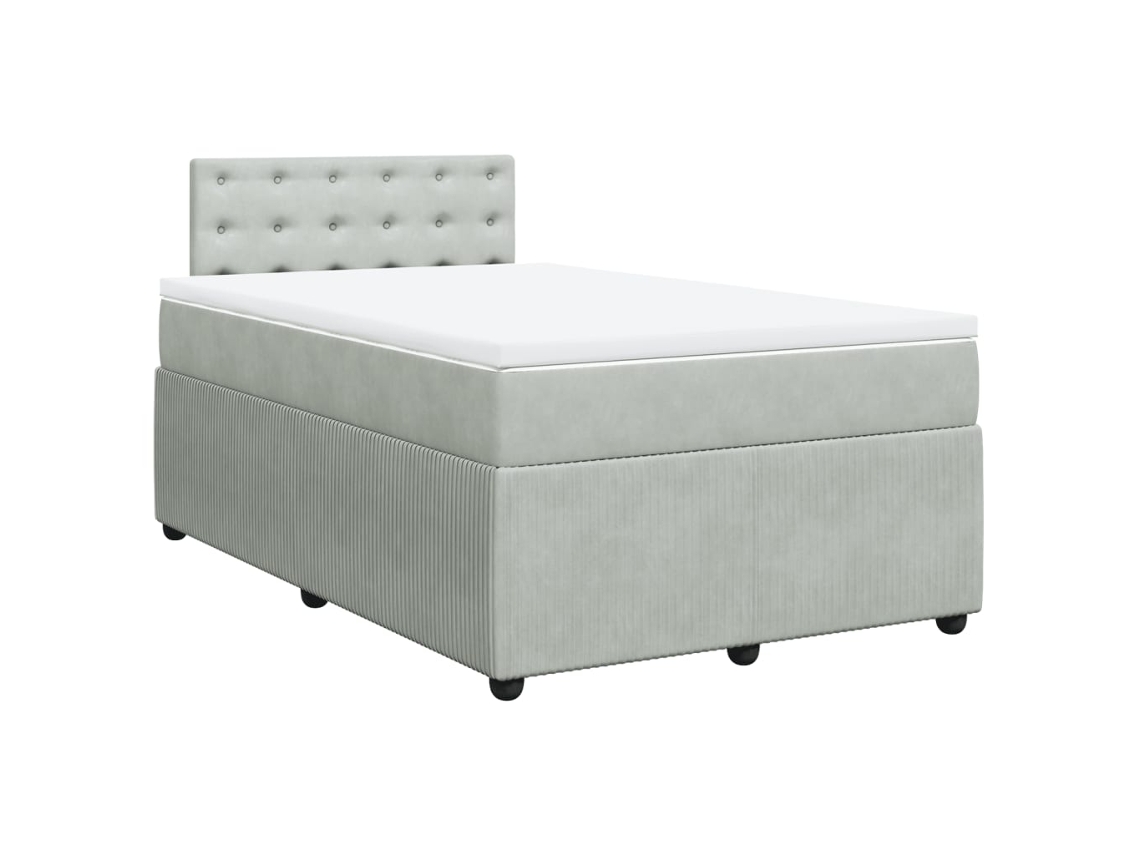 Box Spring Bed, Box Spring Beds Vidaxl Cinzeto Veludo (120 X 200 Cm)