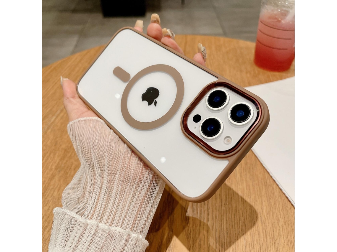 Capa Para Iphone 17 Pro Max Na Cor Ouro Deserto Com Proteção Magnética