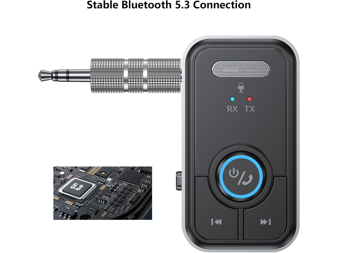Receptor Bluetooth 2 Em 1, Adaptador Bluetooth 5.3 Com Conector De 3,5 Mm
